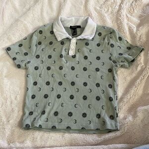 Forever 21 Sun/Moon women fitted crop polo